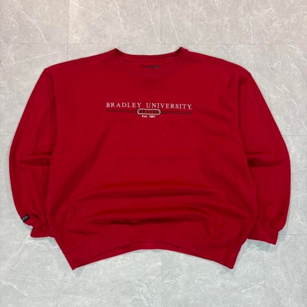 90s Bradley University red crewneck sweatshirt #college
